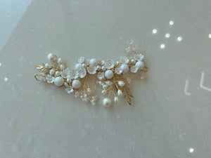 Tocado de novia Dorado con Perlas