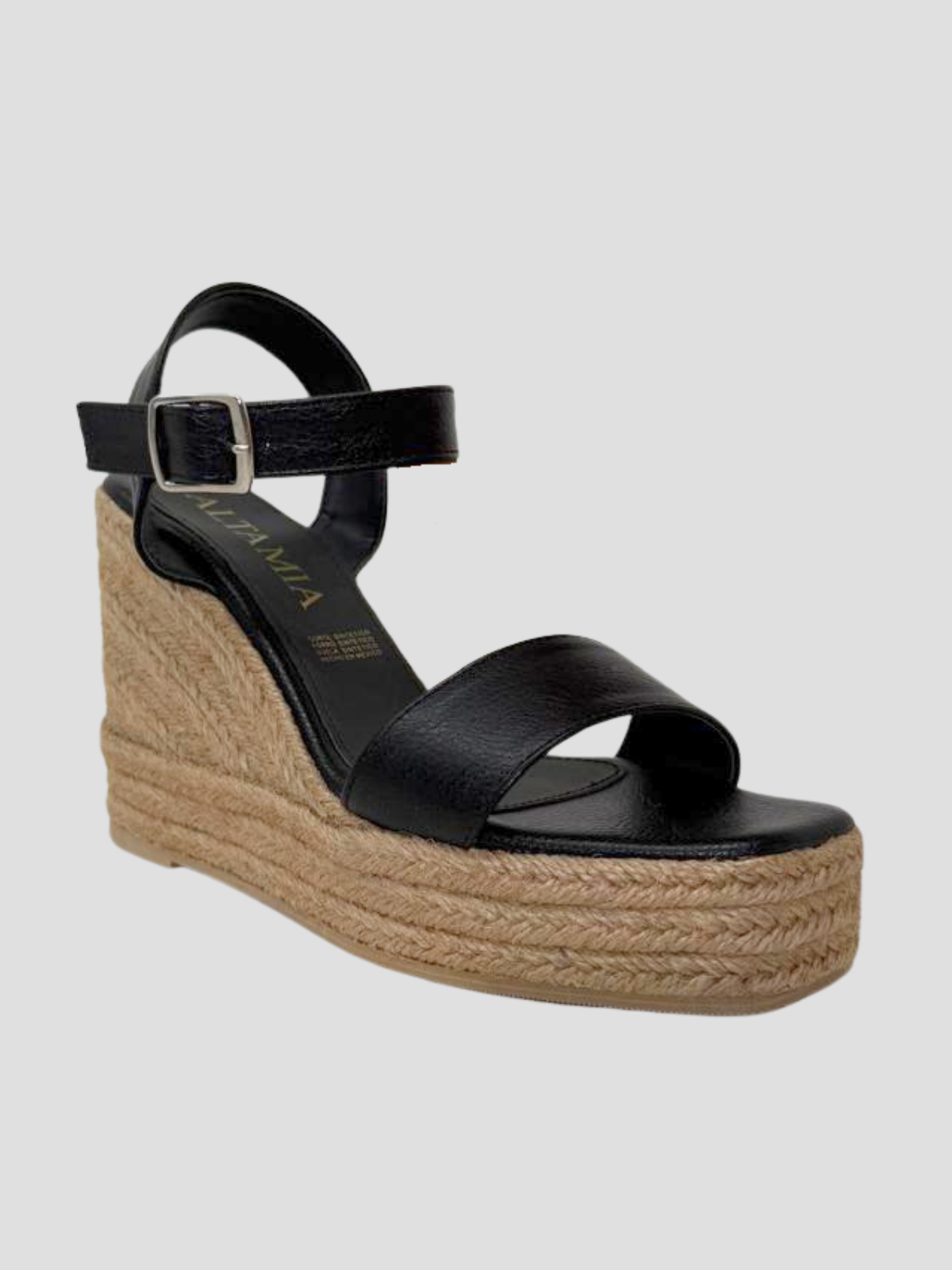 Alpargata negra punta cuadrada