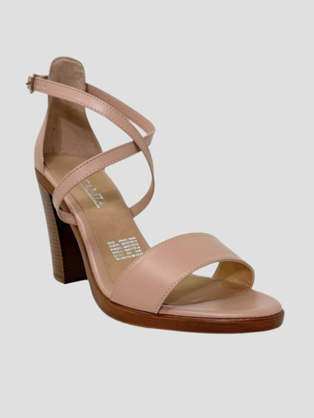 Sandalia nude tacón café