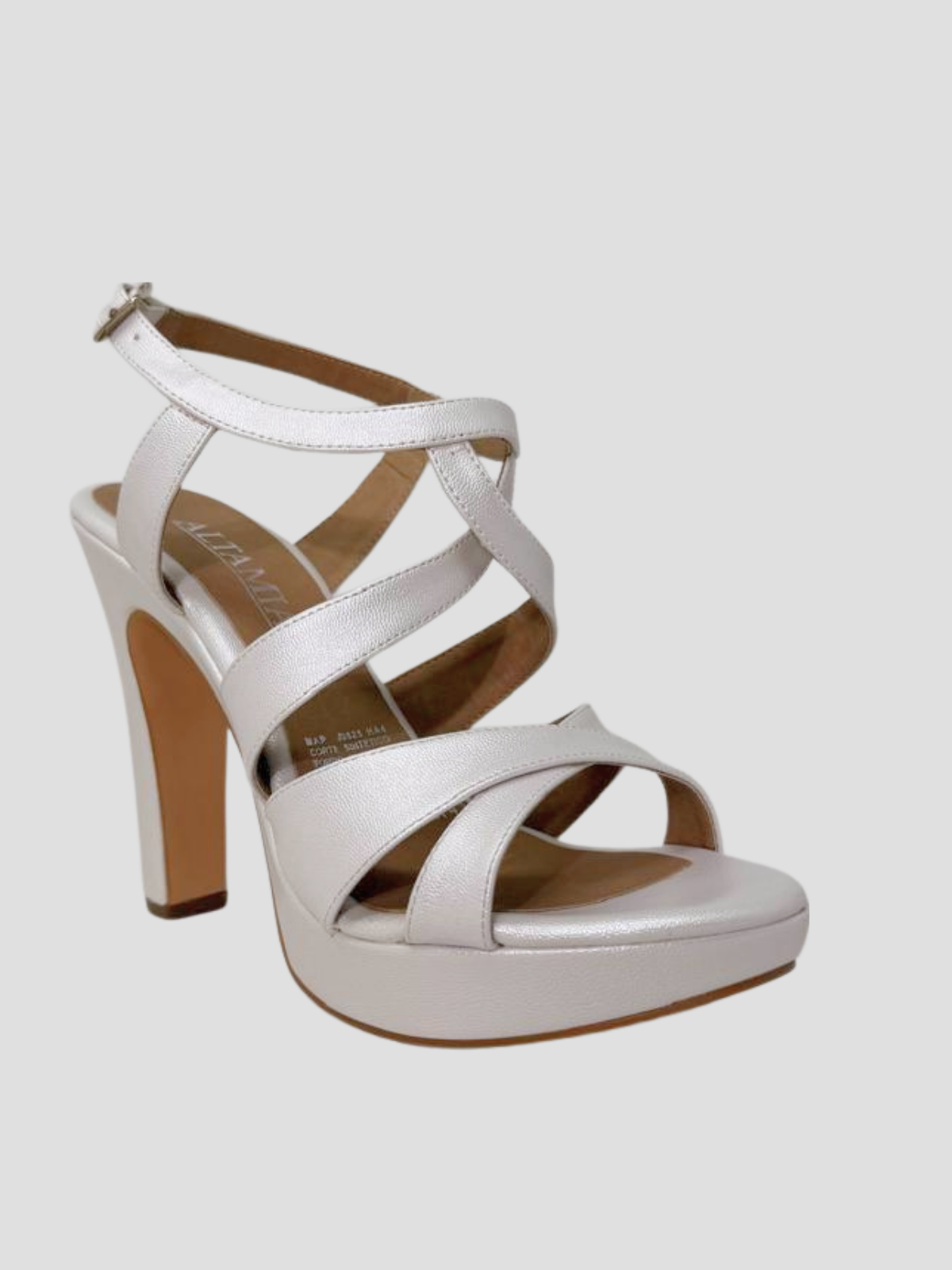 Novia plataforma blanco perla cruzado