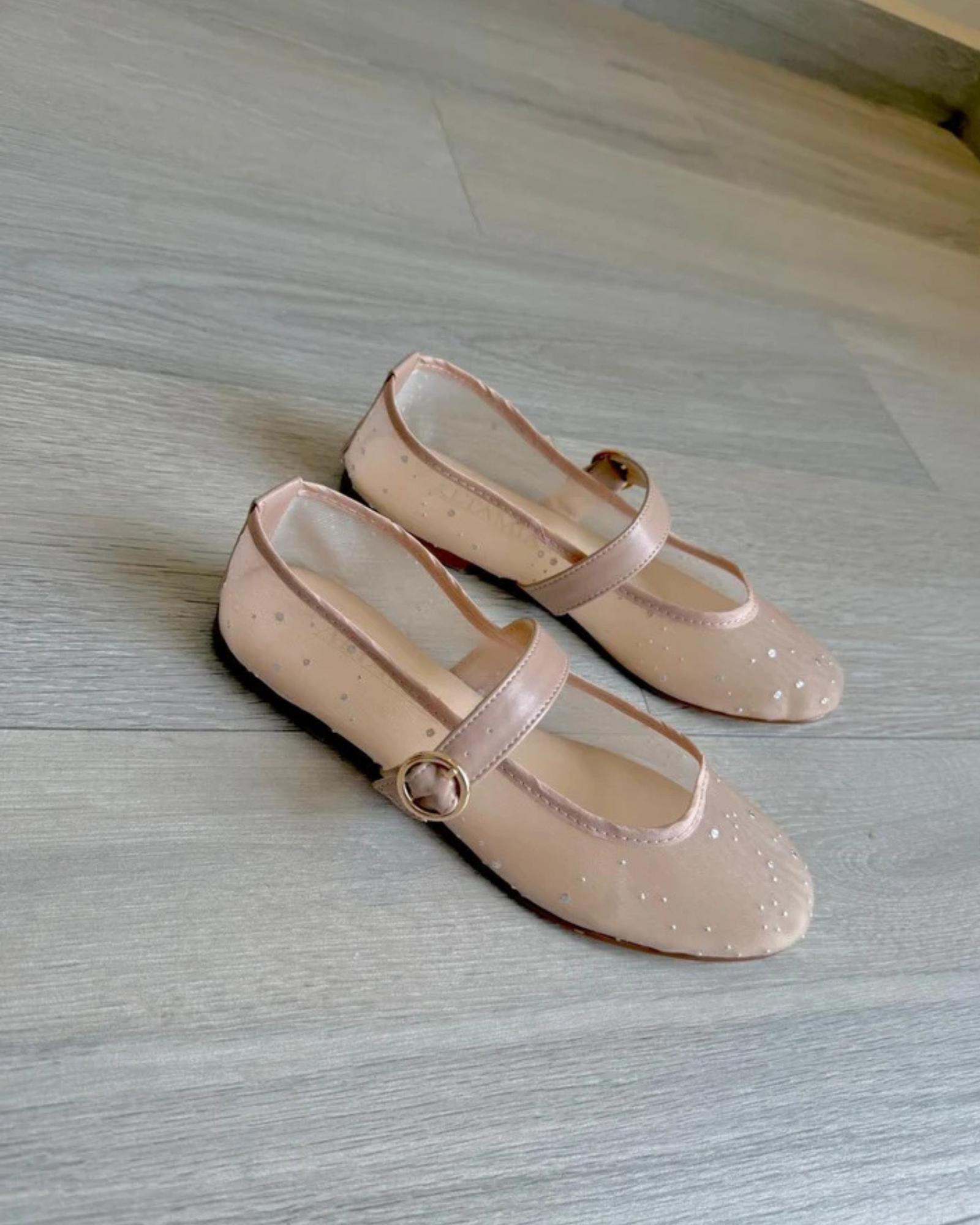 Ballerina piso malla nude con brillos