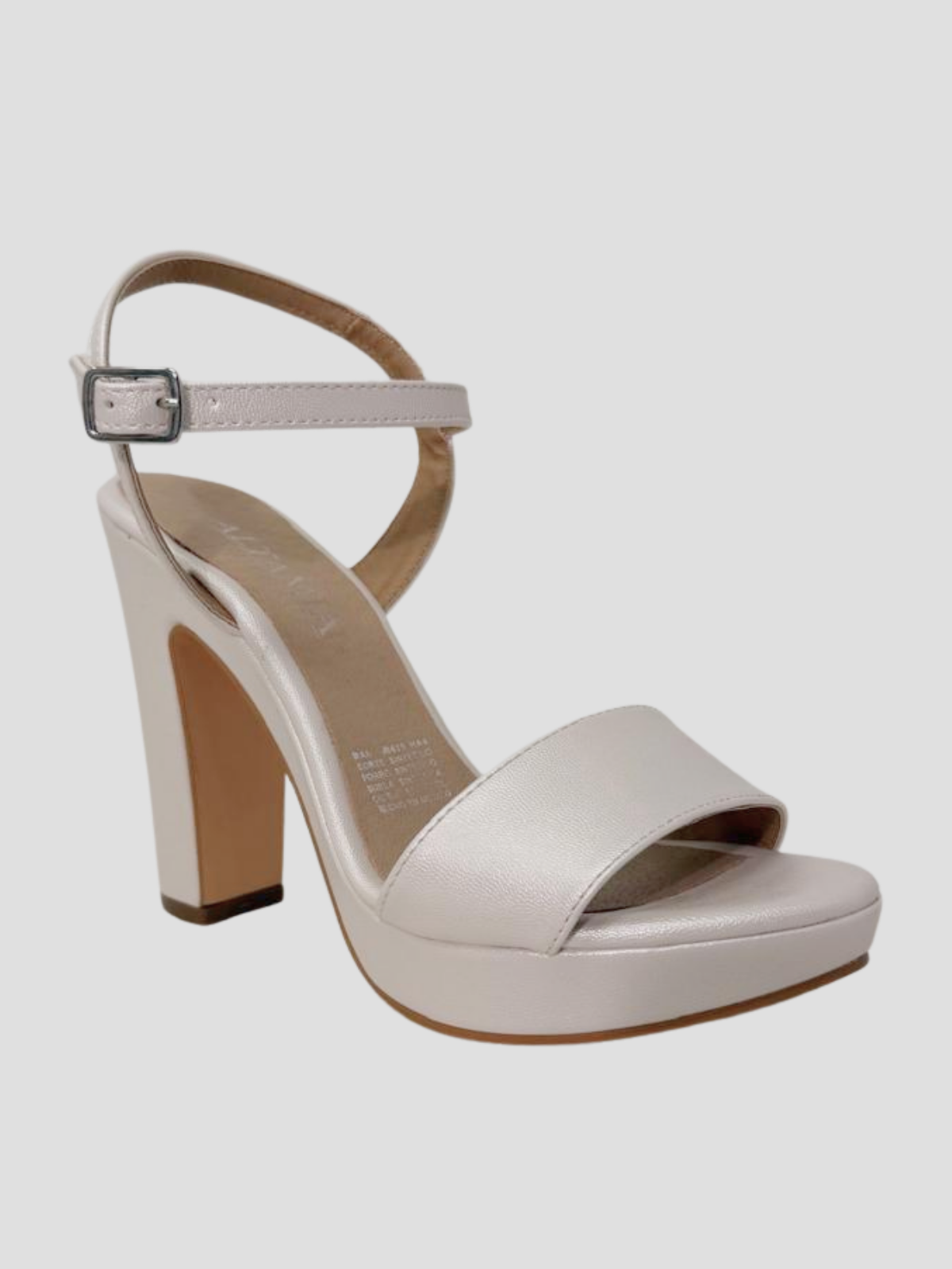 Novia plataforma perla tacón cuadrado