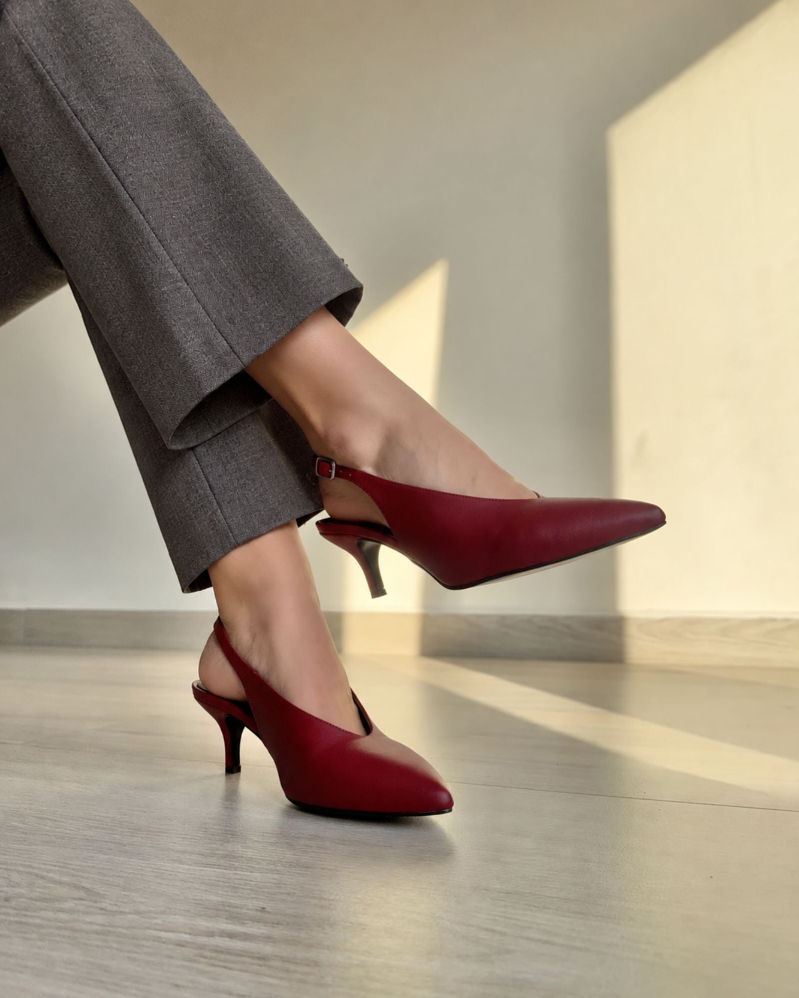 Zapatilla rojo intenso