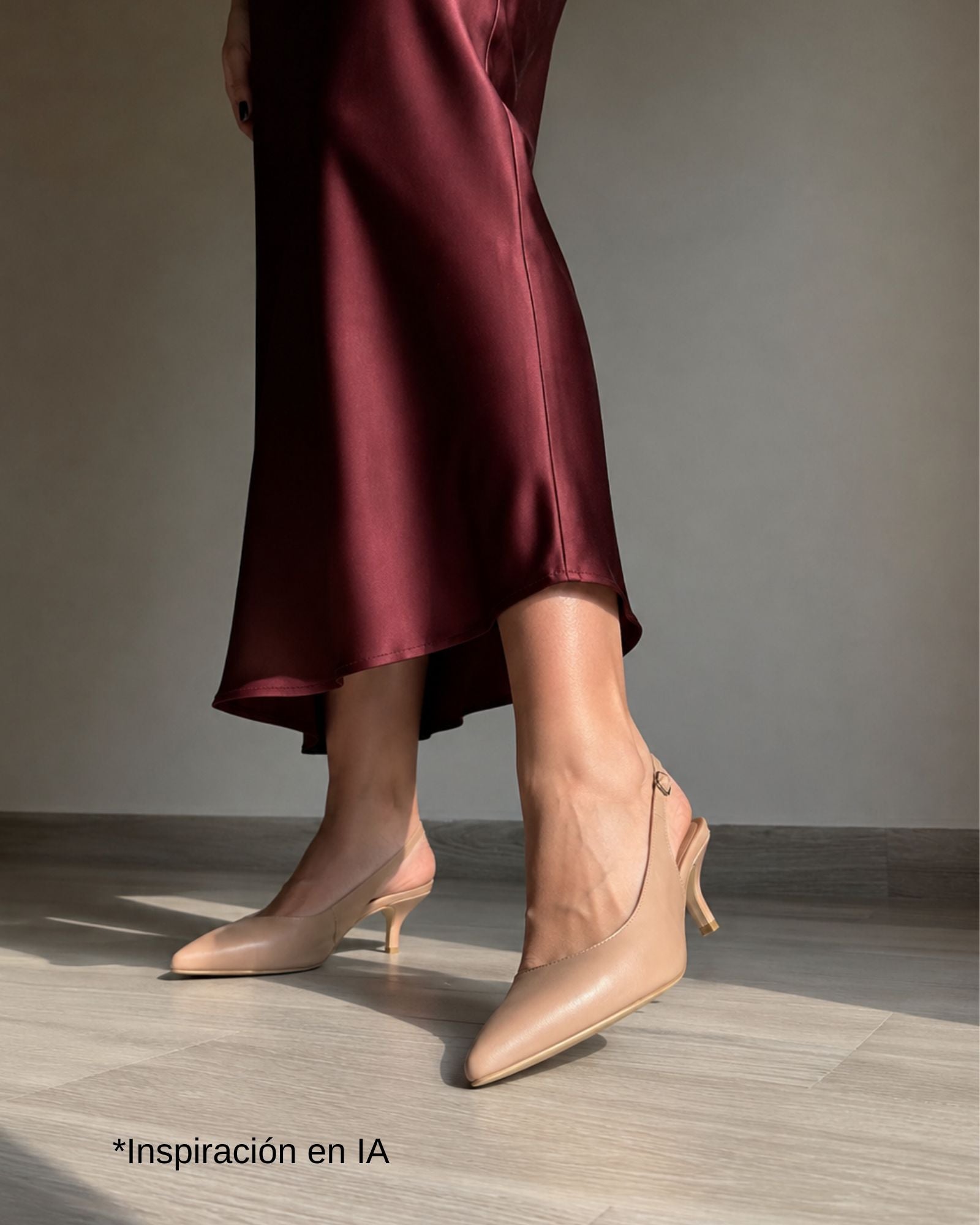 Zapatilla nude tacon bajito