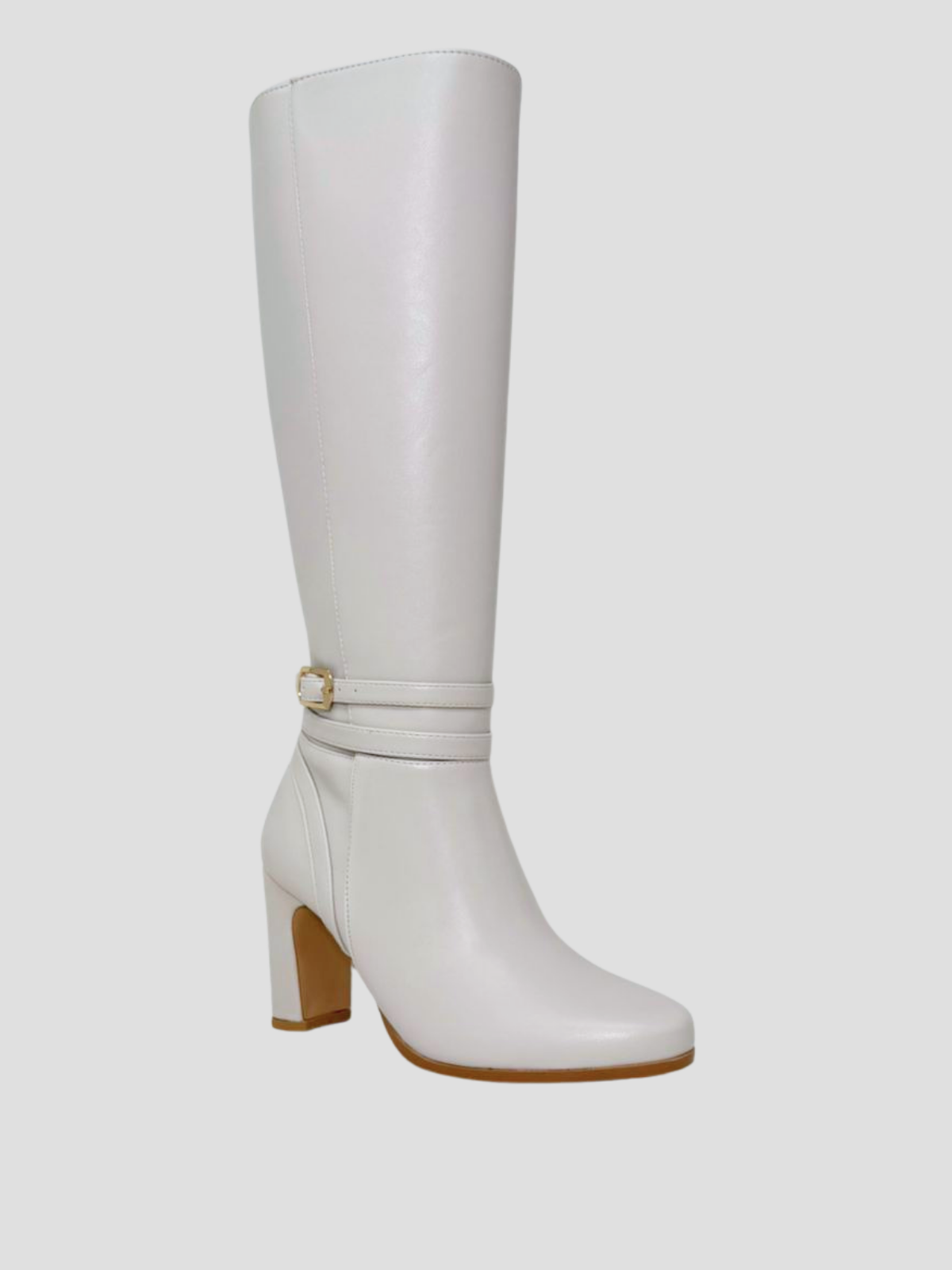 Bota blanco late con cinto