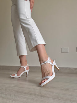 Novia Sandalia de plataforma blanco mate