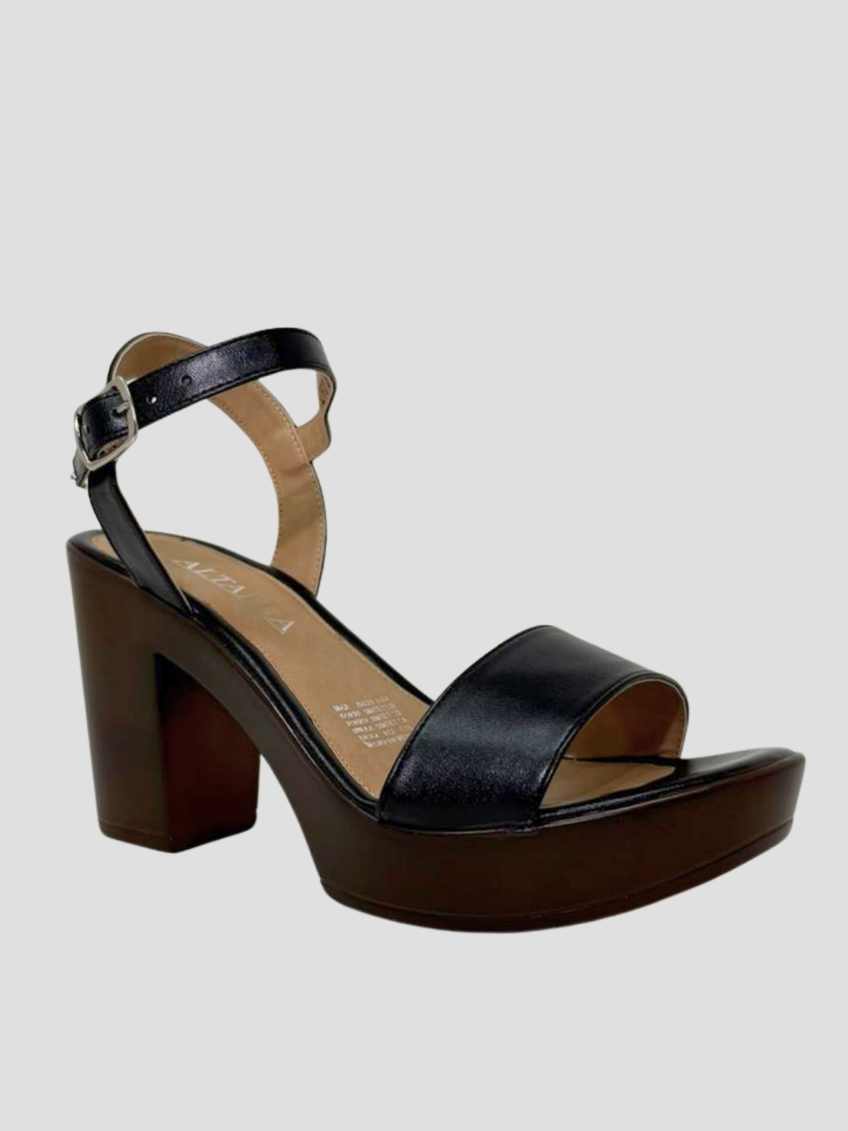 Plataforma negro con tacón café