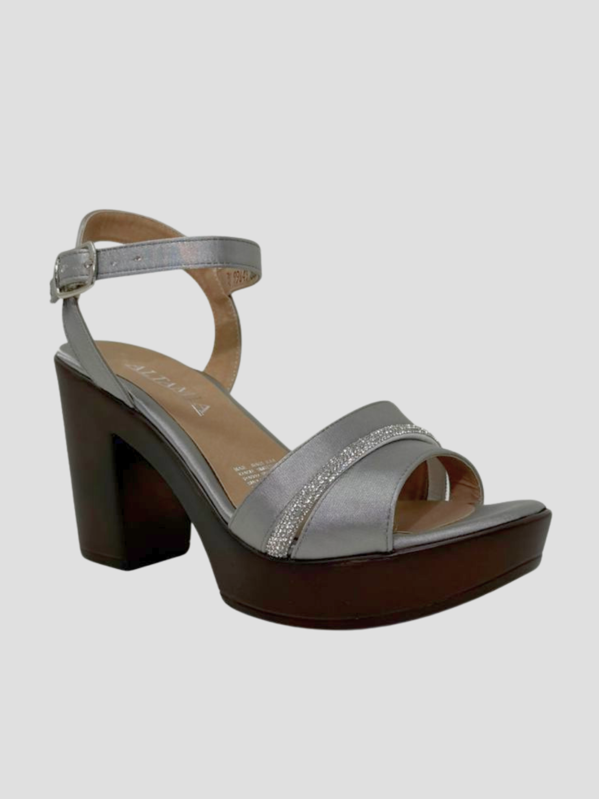 Plataforma gris plata con brillos