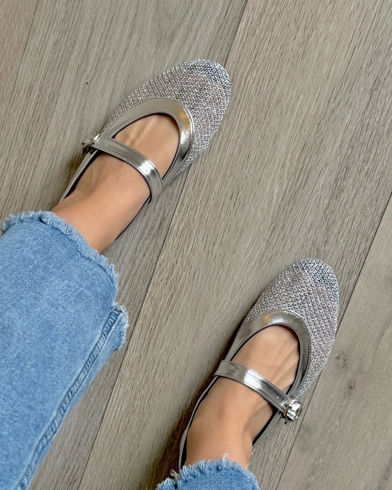 Ballerina piso malla plata