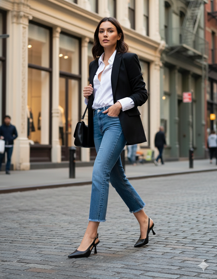 Zapatilla negro tacón bajito